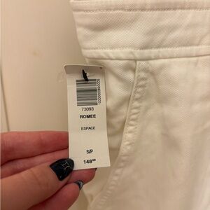 Aritzia white ROMEE overalls with tags size small